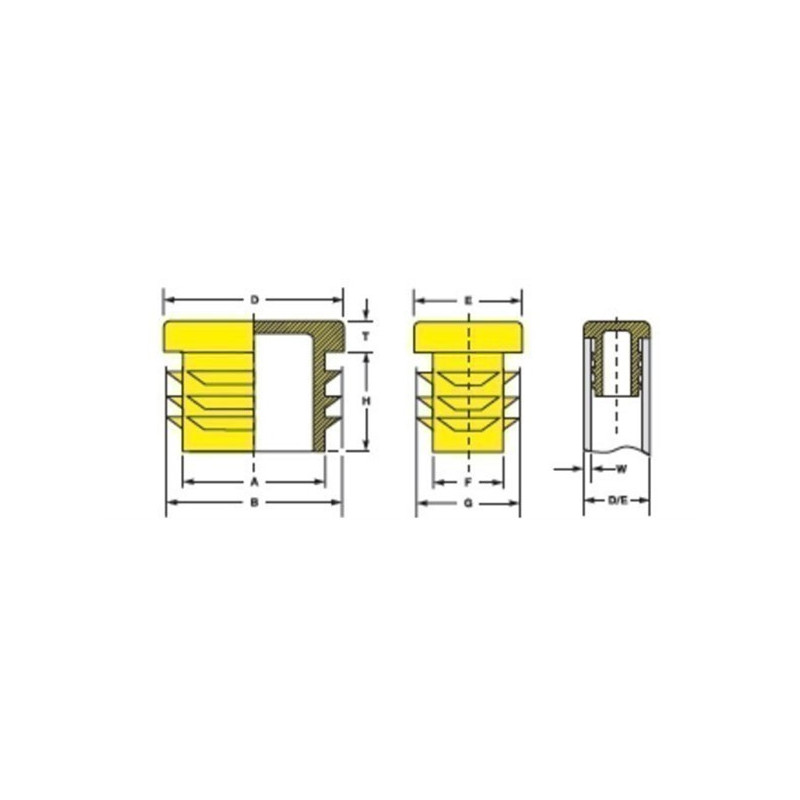 Embout De Tube Rectangle 100 X 50mm ép 2 3mm