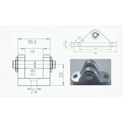 SUPPORT COMPAS CHAPE Ø8mm GM