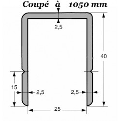 U ALU SIMPLE 25mm coupé à...