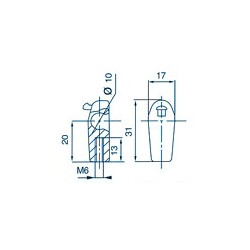 CAGE à rotule M6 PVC ECO 92722