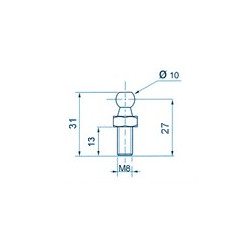 ROTULE Ø 10mm pour compas...