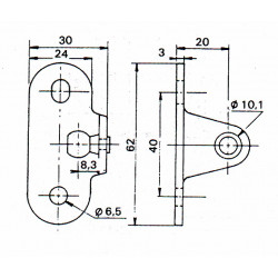 ROTULE Ø10mm SUR EQUERRE...