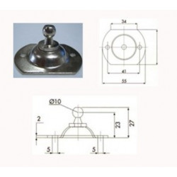 ROTULE Ø10mm SUR PLATINE OVALE