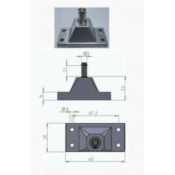 SUPPORT COMPAS AXE Ø8mm MM