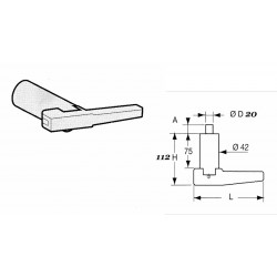 VERROU BEQUILLE Ø 20mm BRUT