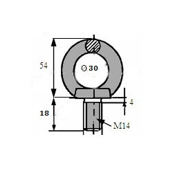 ANNEAU DE LEVAGE MALE M14...