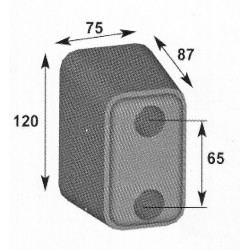 BUTOIR CAOUTCHOUC 125 x 80 mm