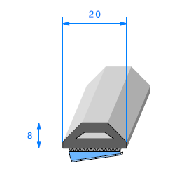 PROFIL BUTOIR  ADHESIF  20mm 