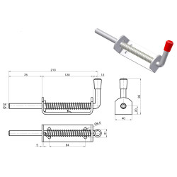 VERROU DE BOX LONG INOX