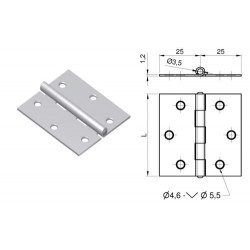 CHARNIERE INOX 50 x 60 x...