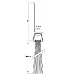 BROSSE SUR RAIL H8-60mm...