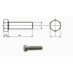 VIS A METAUX TH 4x30mm ZINGUEE