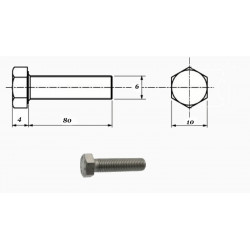 VIS TETE H 6X80 ZINGUE 8.8