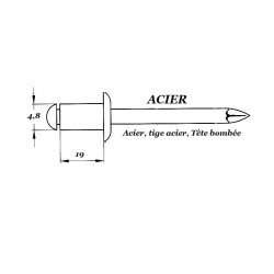 RIVETS ACIER 4.8x20mm