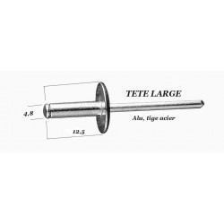 RIVET tête large 4.8x12mm