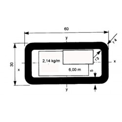 PROFIL RECTANGLE  60 x 30 x...