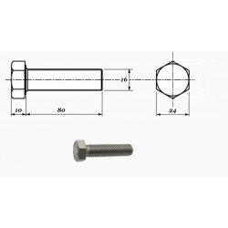 VIS TETE H 16X80 ZINGUE 8.8...