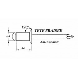 RIVET tête fraisée 4.8x35mm