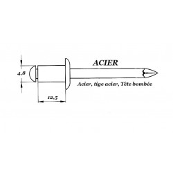 RIVETS ACIER 4.8x12mm