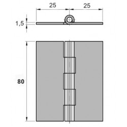 CHARNIERE INOX 50 x 80 x...