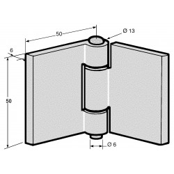 CHARNIERE ALUminium 50x50mm...