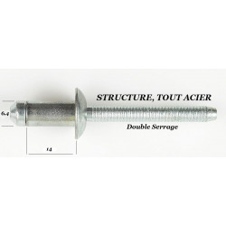 RIVET HARD LOCK ACIER 6.4x14mm