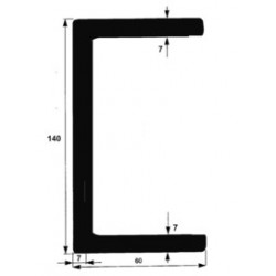 SEMELLE ALU 140 x 60 x 7mm