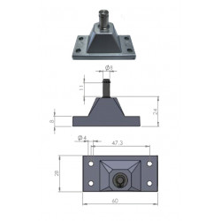 SUPPORT COMPAS AXE Ø8mm MM