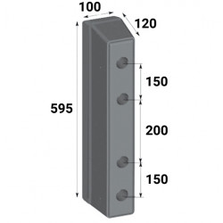 BUTOIR CAOUTCHOUC 600 x 100 mm