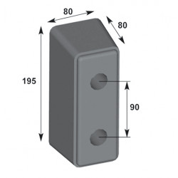 BUTOIR CAOUTCHOUC 200 x 80mm 