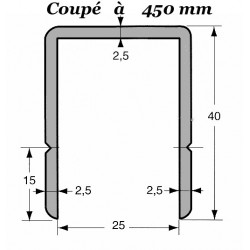 U ALU SIMPLE 25mm coupé à...