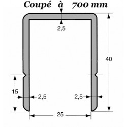 U ALU SIMPLE 25mm coupé à...