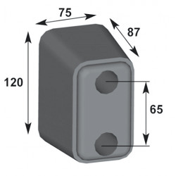 BUTOIR CAOUTCHOUC 125 x 80 mm