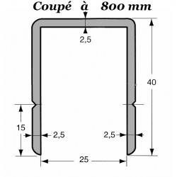 U ALU SIMPLE 25mm coupé à...