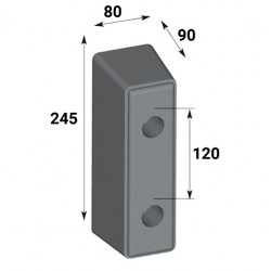 BUTOIR CAOUTCHOUC 250 x 80 mm