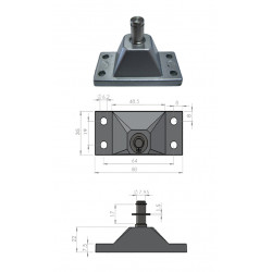 SUPPORT COMPAS AXE Ø8mm GM