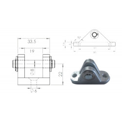 SUPPORT COMPAS CHAPE Ø8mm GM